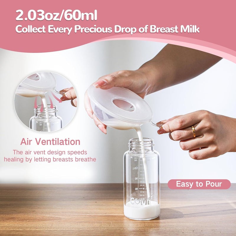 COMI Breast Milk Collector, Milk Collectors for Breastfeeding, Reusable Breast Milk Shells, Catcher Protect Sore Nipples for Breastfeeding,Made from BPA-Free and Food-Safe Silicone(2.03oz,2 Counts) - Image 5